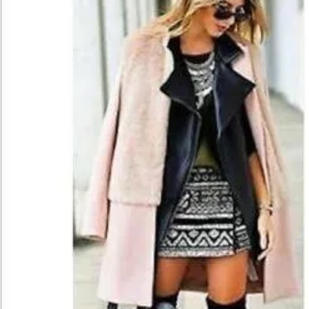 Zara Super Rare Wool Blend & Faux Fur Coat - XS